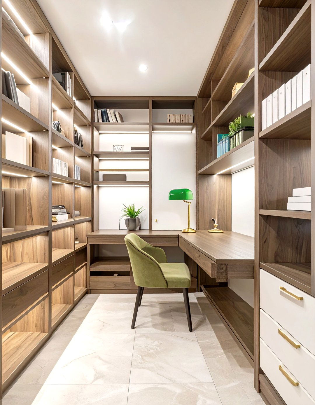 The Built In Library Workspace - 30 closet desk ideas