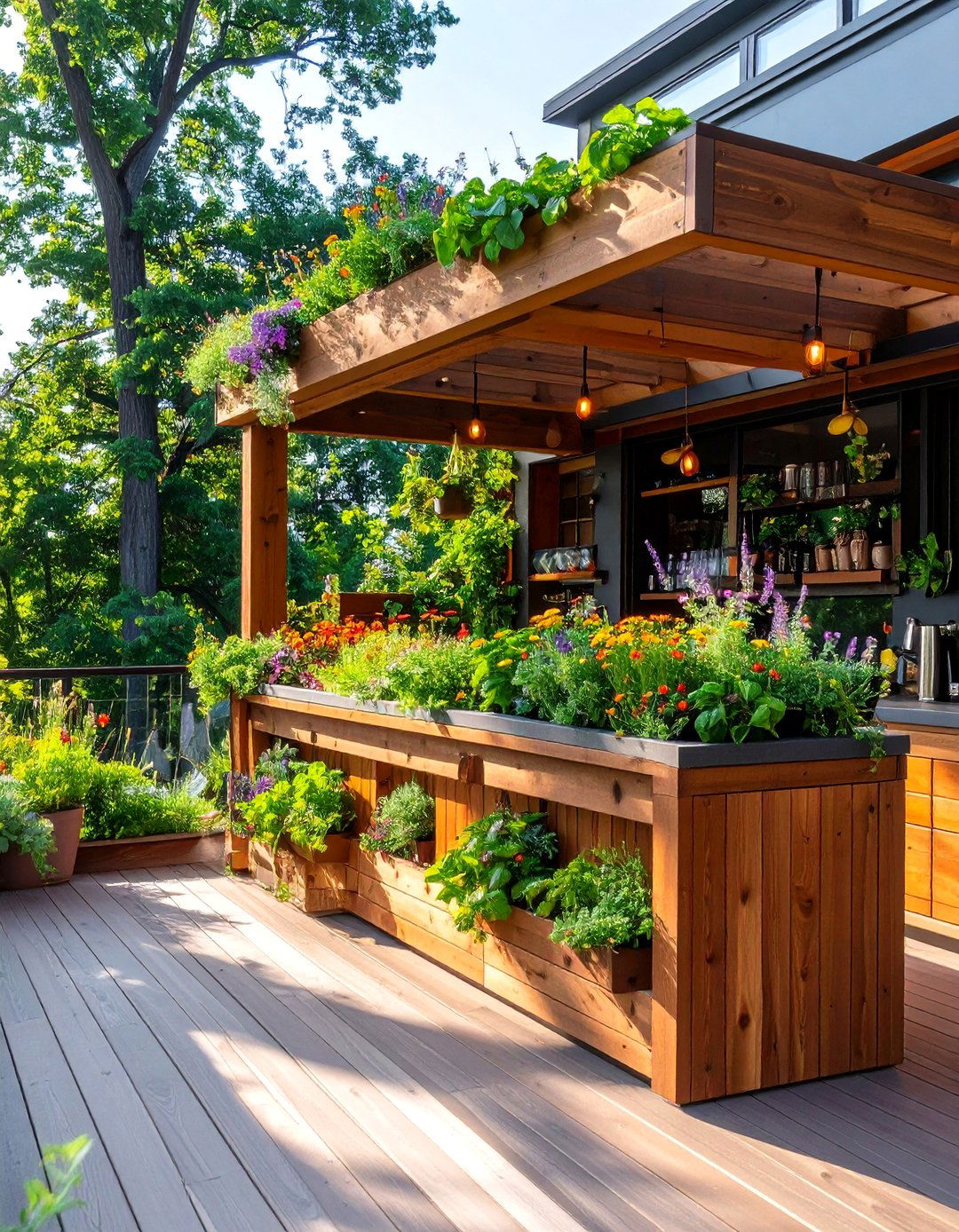 The Built In Planter Deck Bar - 30 deck bar ideas