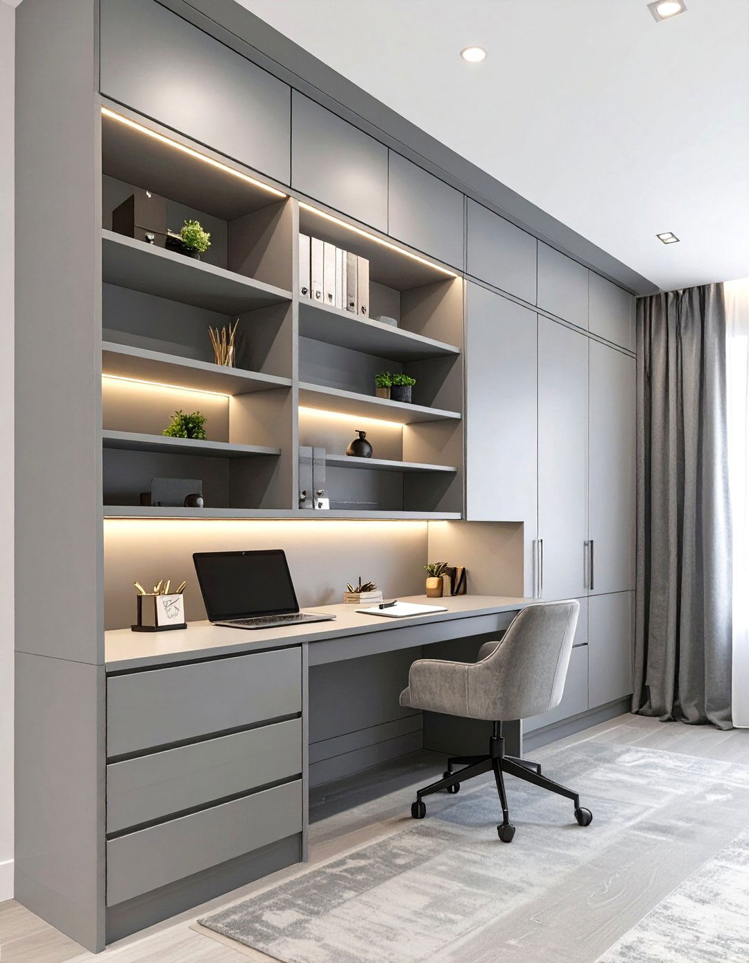 The Built In Wall Unit Home Office - 30 home office organization ideas