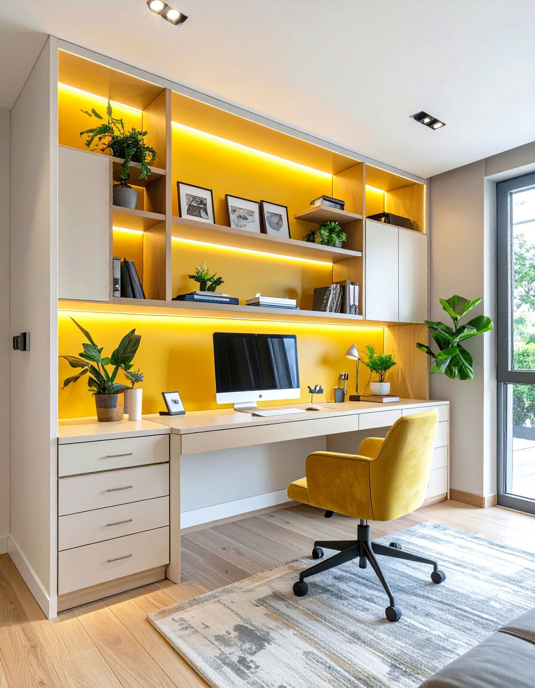 The Built In Wall Unit Office - 30 modern home office design ideas