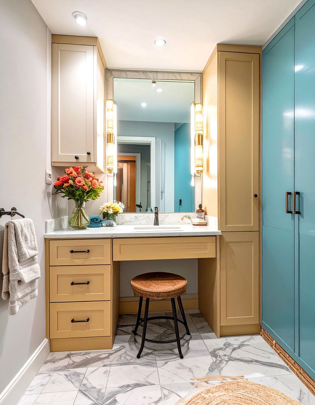 The Built in Vanity Nook Closet - 30 bathroom closet ideas