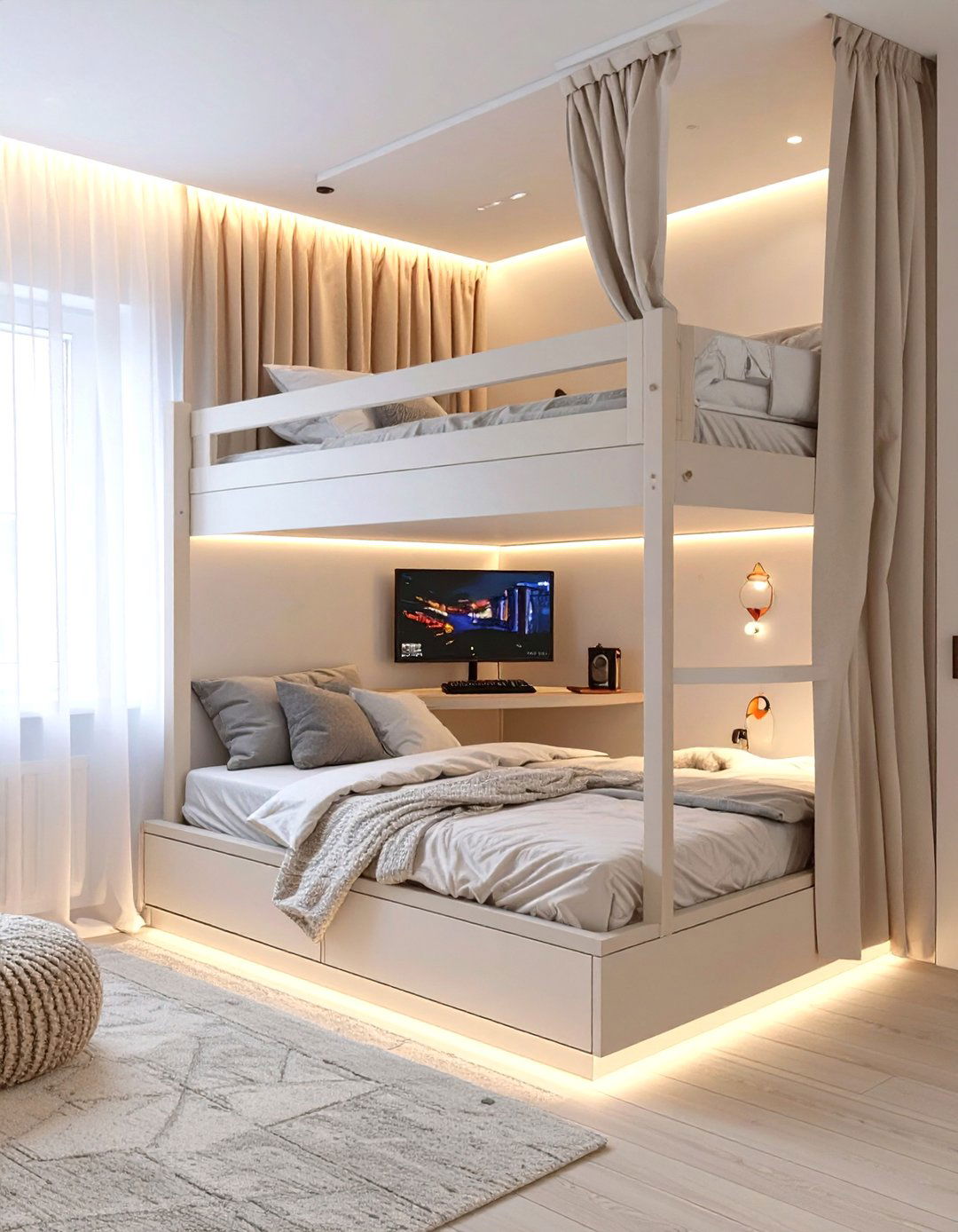 The Bunk Bed Gaming Fort Bedroom - 30 boys gaming bedroom ideas