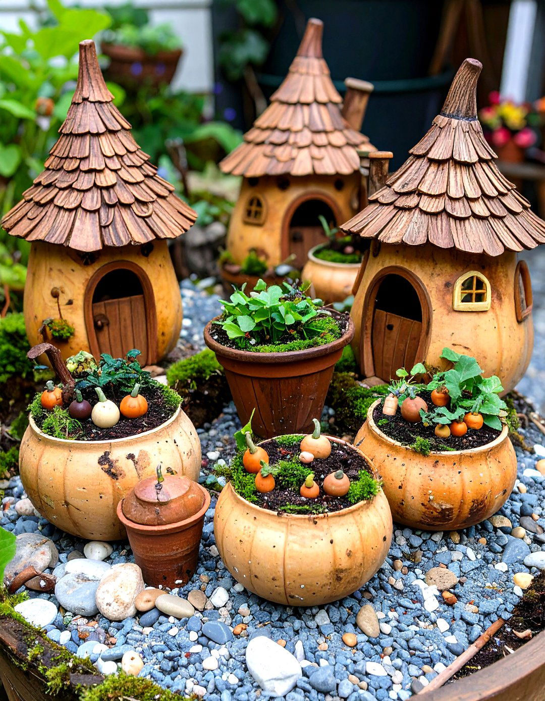The Bustling Fairy Village Market - 30 fairy garden ideas landscaping