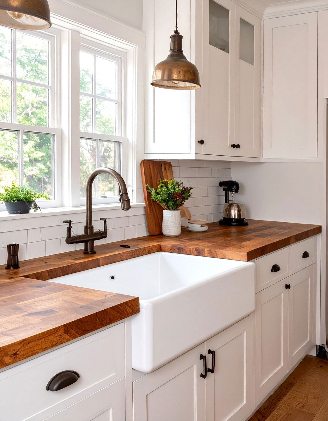 The Butcher Block Countertop Kitchen - 30 modern farmhouse kitchen ideas