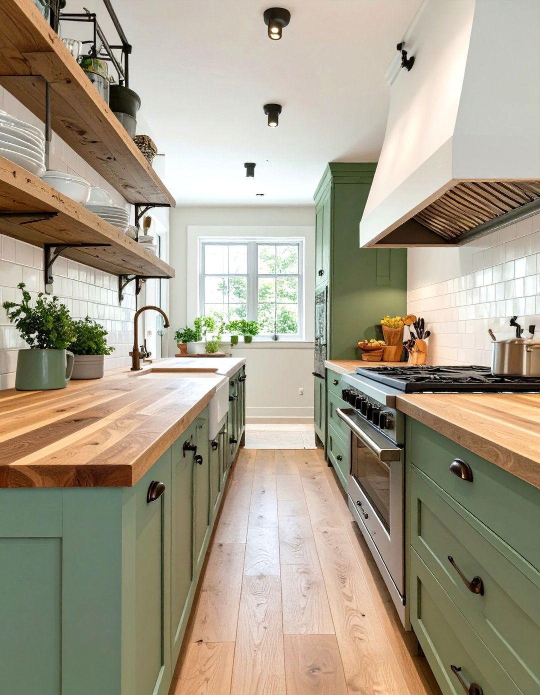 The Butcher Block Countertop Kitchen - 30 narrow kitchen ideas