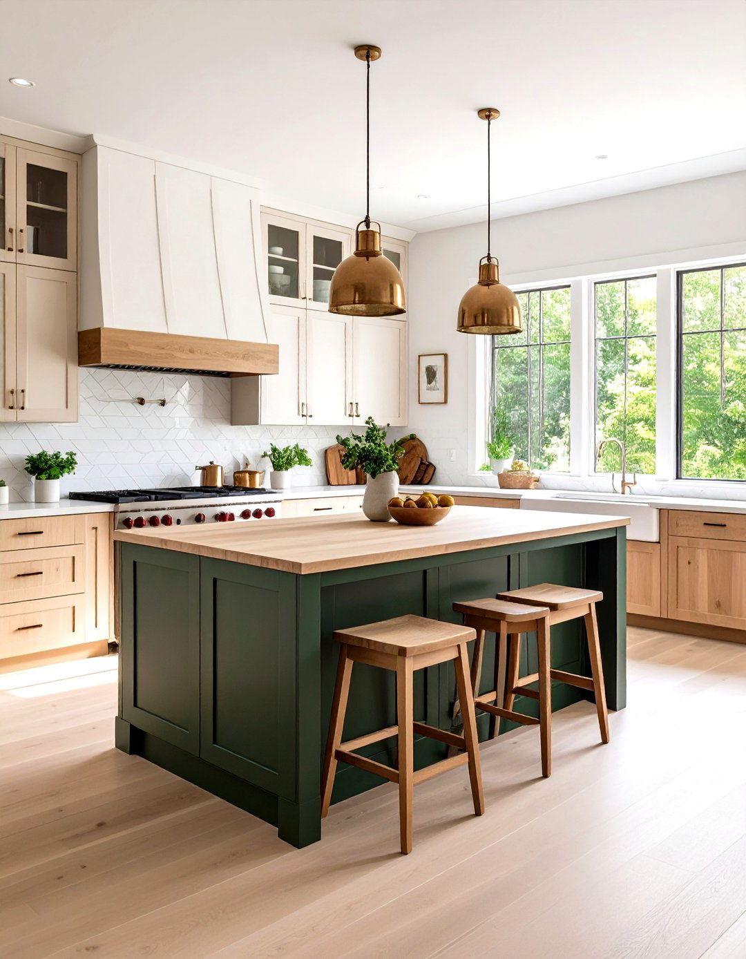 The Butcher Block Island Kitchen - 30 earthy boho kitchen ideas