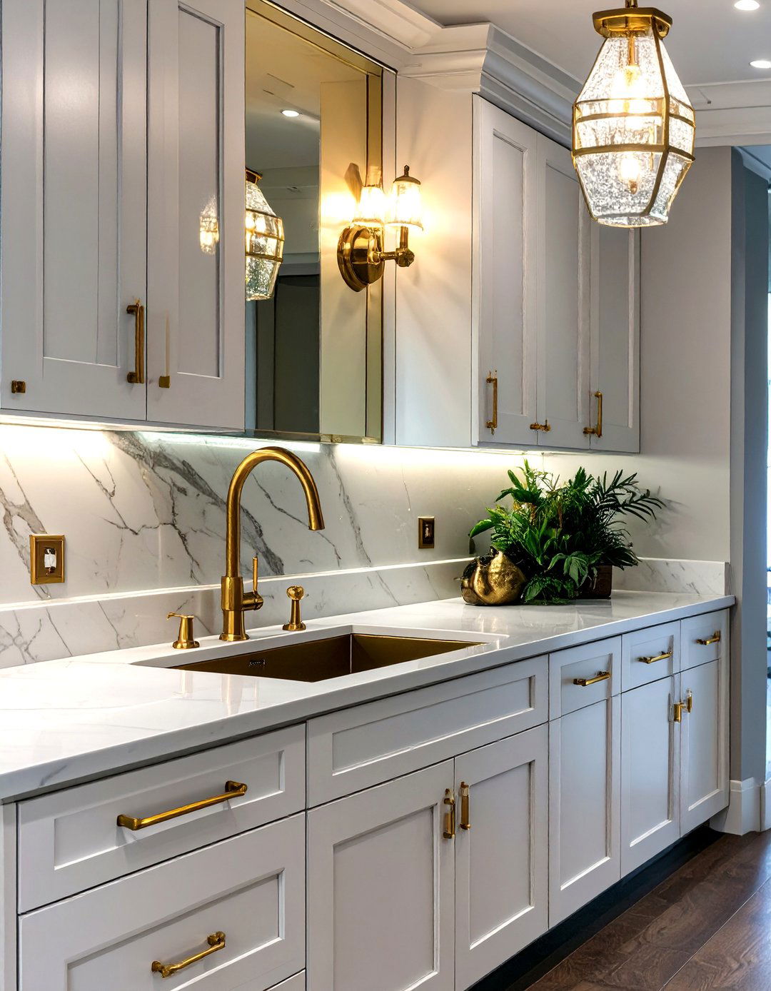 The Butler Pantry with Gold Accents - 30 butler pantry ideas