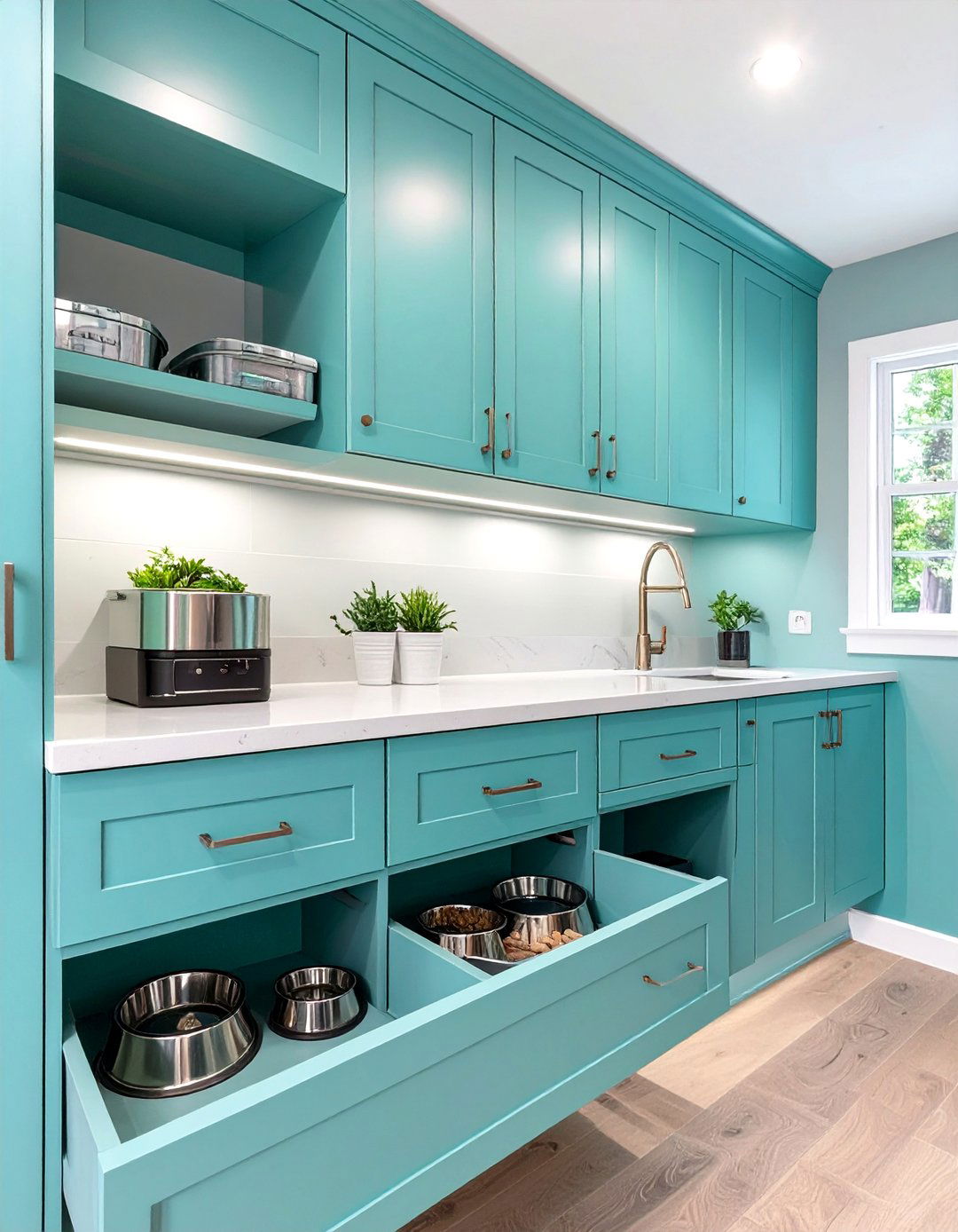 The Butler Pantry with a Pet Station - 30 butler pantry ideas