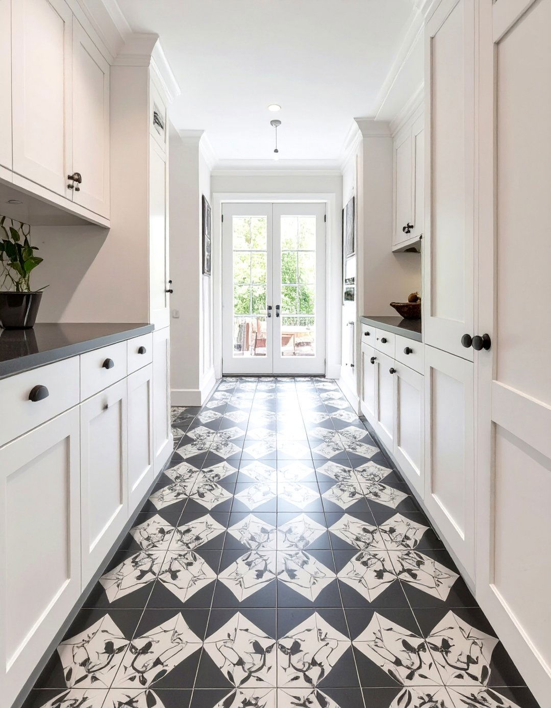 The Butler Pantry with a Statement Floor - 30 butler pantry ideas