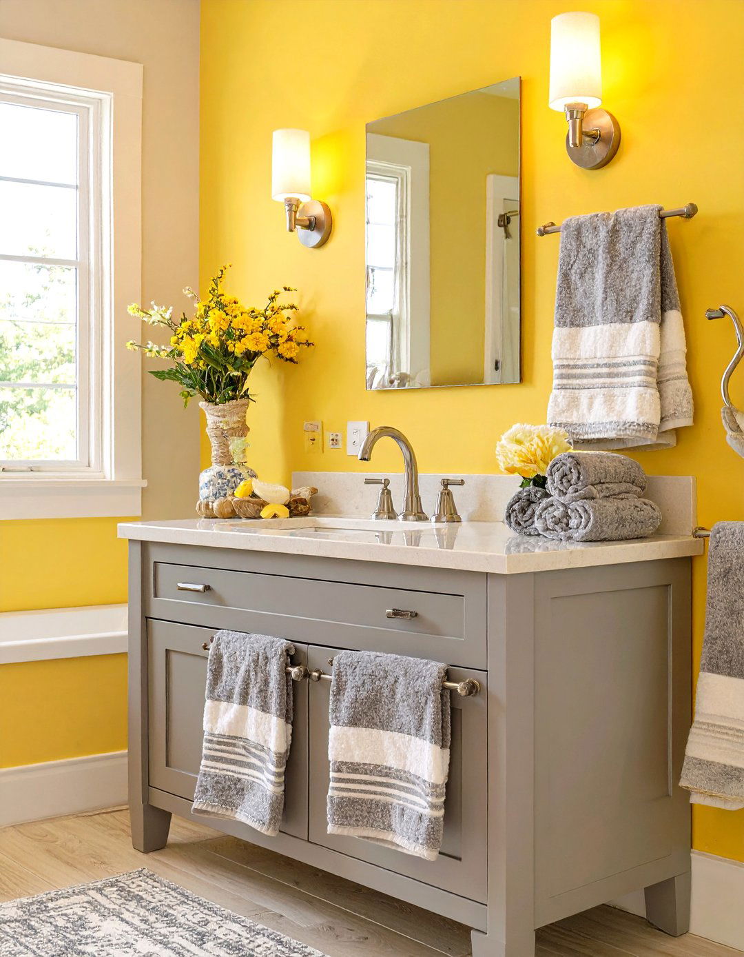 The Butter Yellow and Gray Bathroom - 30 bathroom color ideas 2025