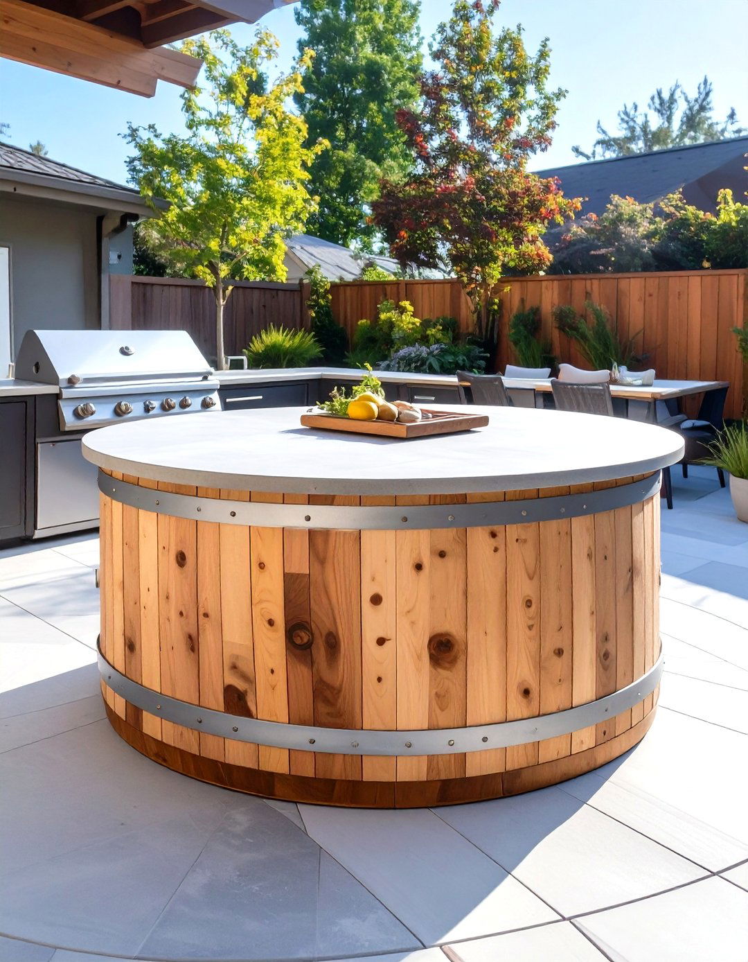 The Cable Spool Outdoor Kitchen Island - 30 cheap simple outdoor kitchen ideas