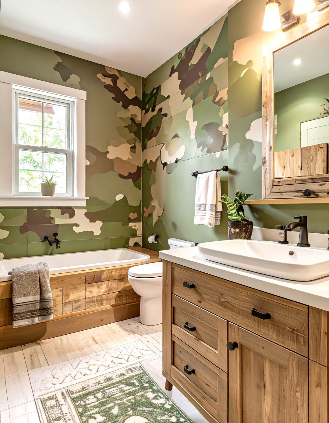 The Camouflage Camp Bathroom - 30 boys bathroom ideas