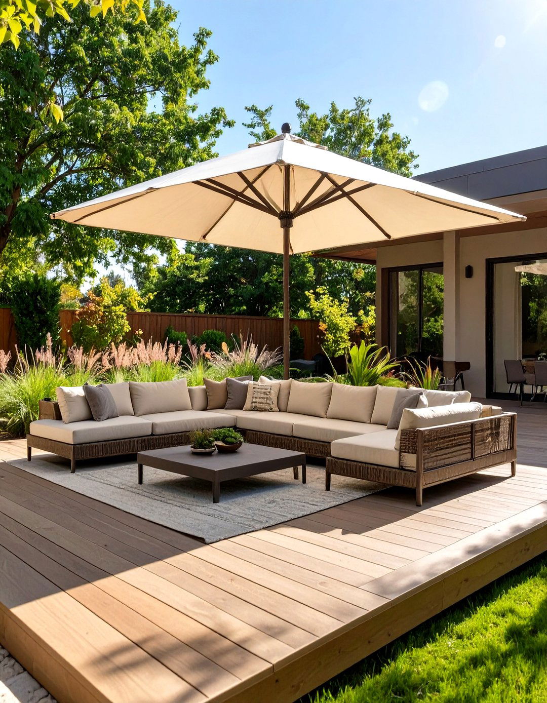 The Cantilever Umbrella Oasis Deck - 30 deck shade ideas