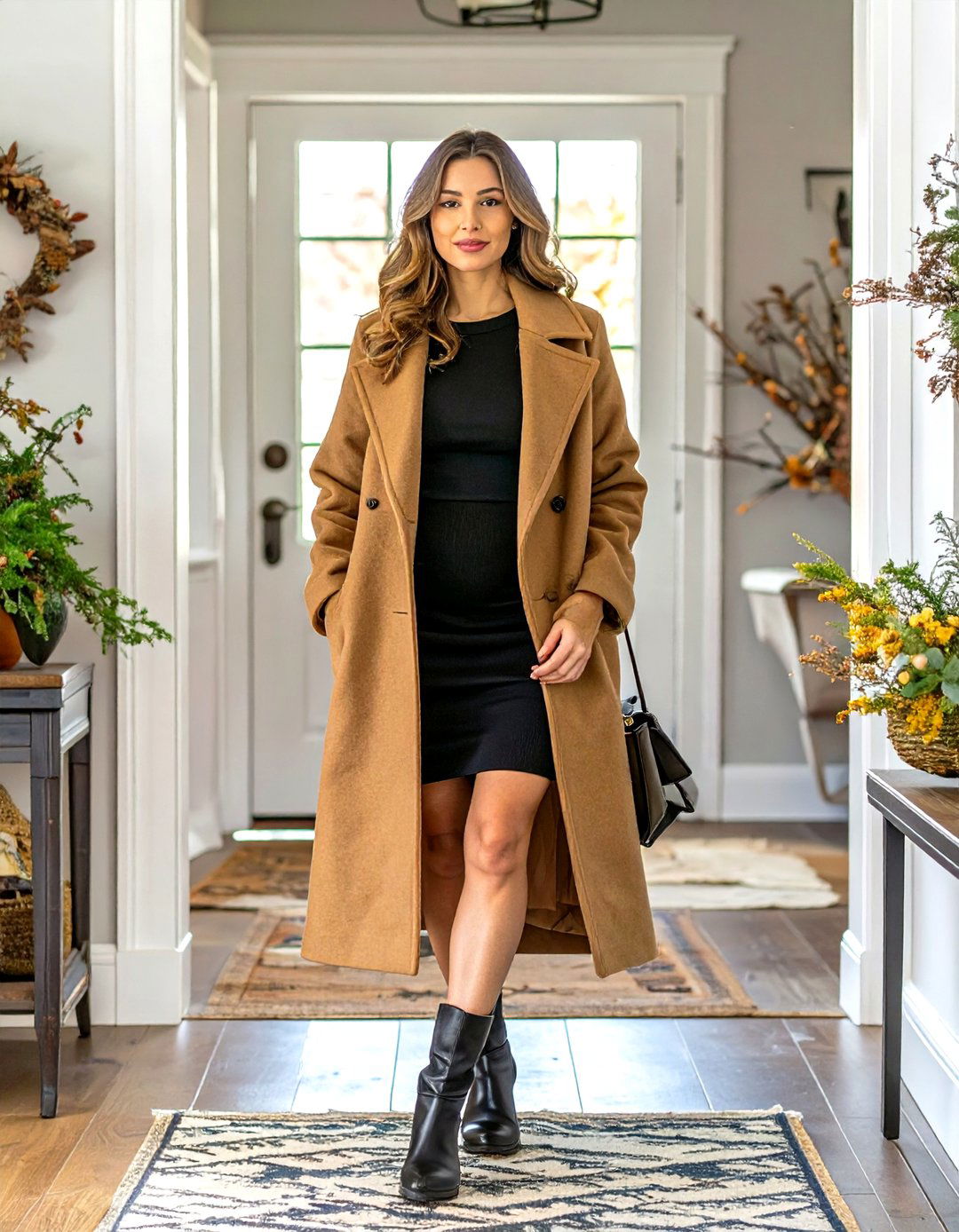 The Cape Coat for Dramatic Flair - 30 baby shower outfit ideas guest winter