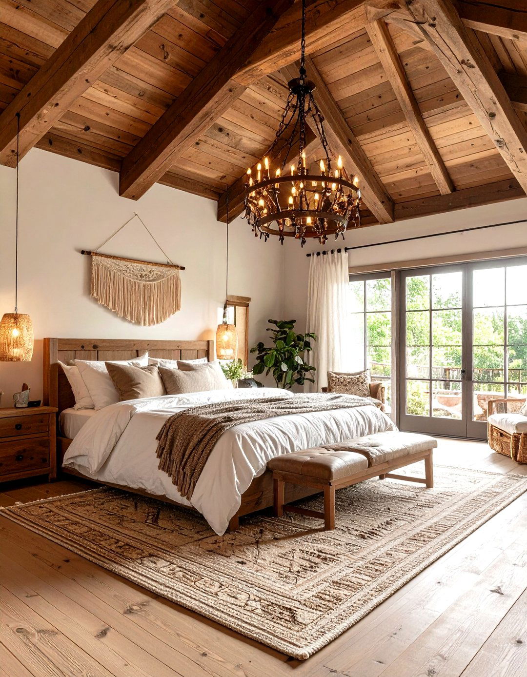 The Cathedral Ceiling Farmhouse Bedroom - 30 farmhouse master bedroom ideas