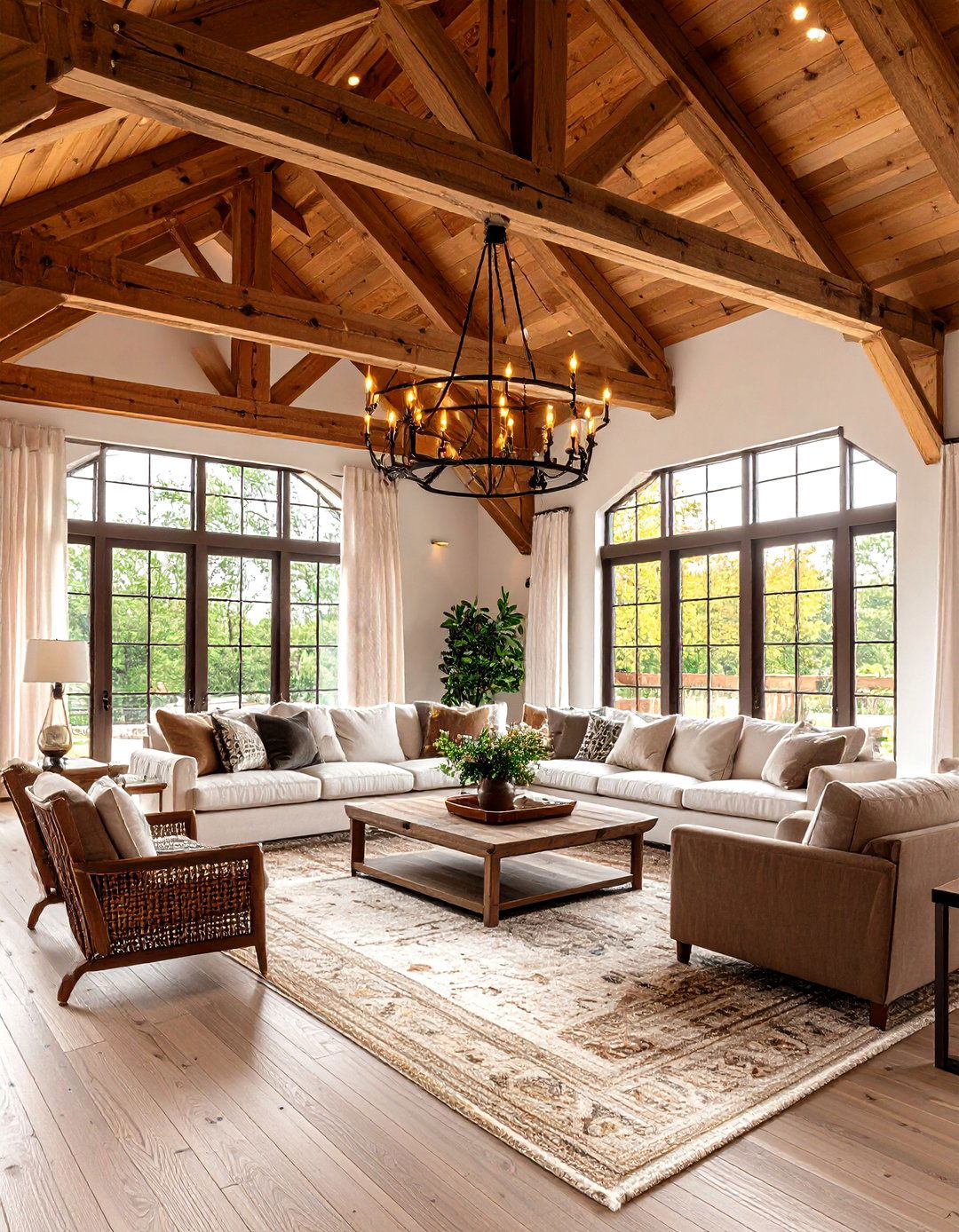 The Cathedral Ceiling Farmhouse Living Room - 30 farmhouse country living room ideas