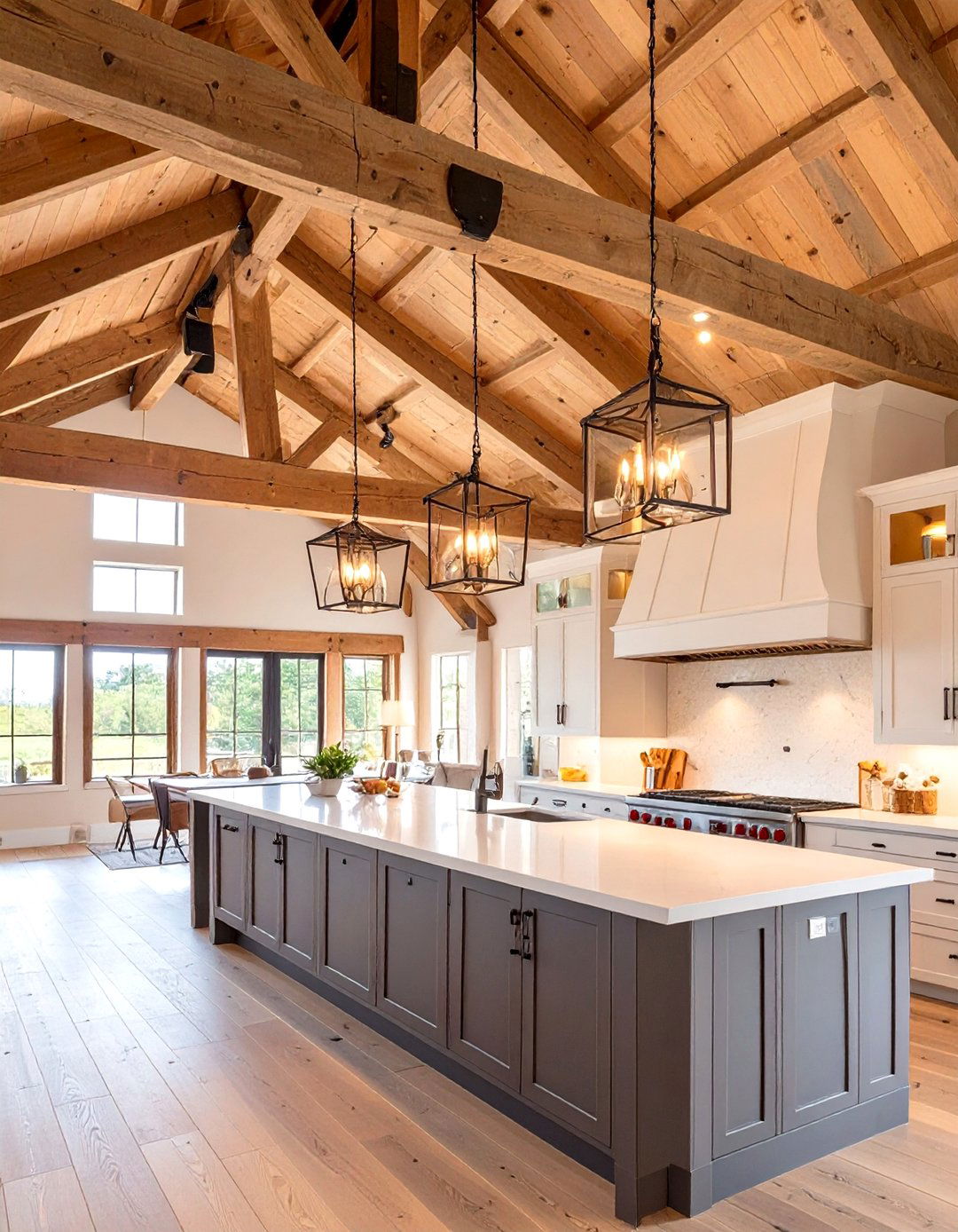 The Cathedral Ceiling Kitchen - 30 barndominium kitchen ideas
