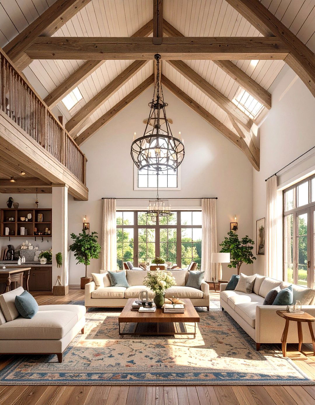 The Cathedral Ceiling Living Room - 30 modern farmhouse living room ideas