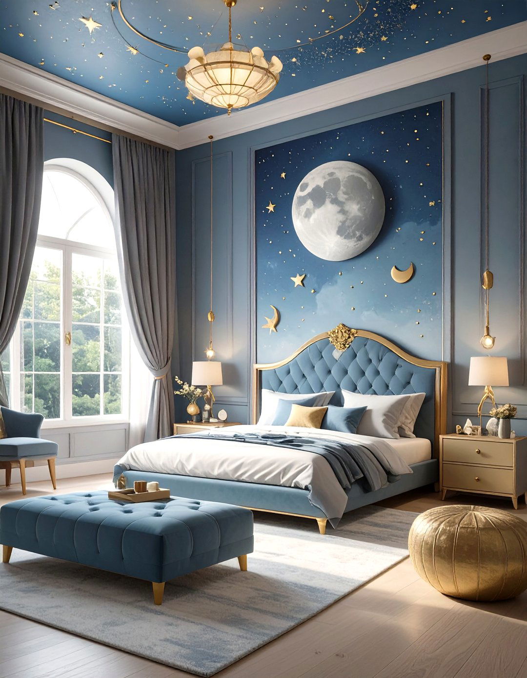 The Celestial Moon and Stars Room - 30 girls room decor ideas