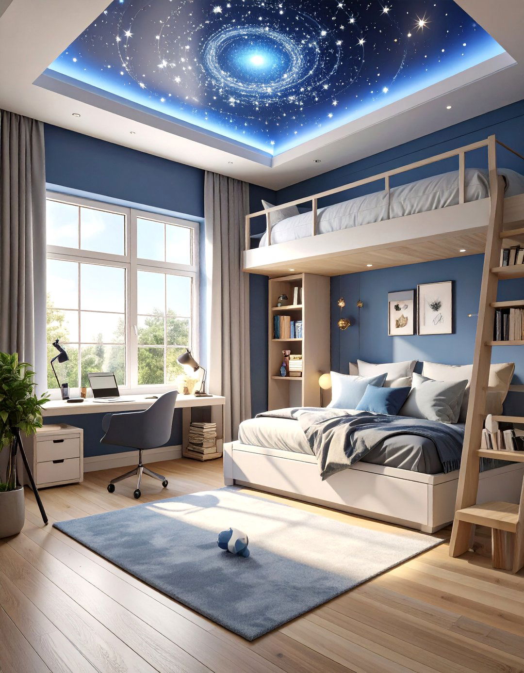 The Celestial Stargazers Loft - 30 ai teen room design ideas