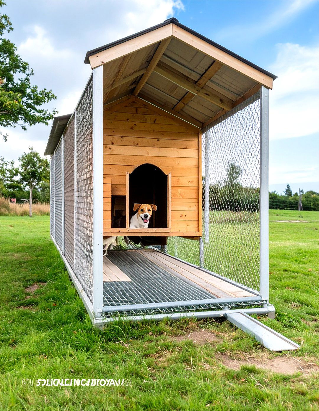 The Chain Link Run with a Shelter - 30 homemade outdoor dog kennel ideas