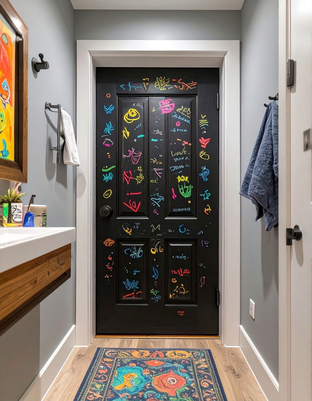 The Chalkboard Bathroom Door - 30 bathroom door ideas