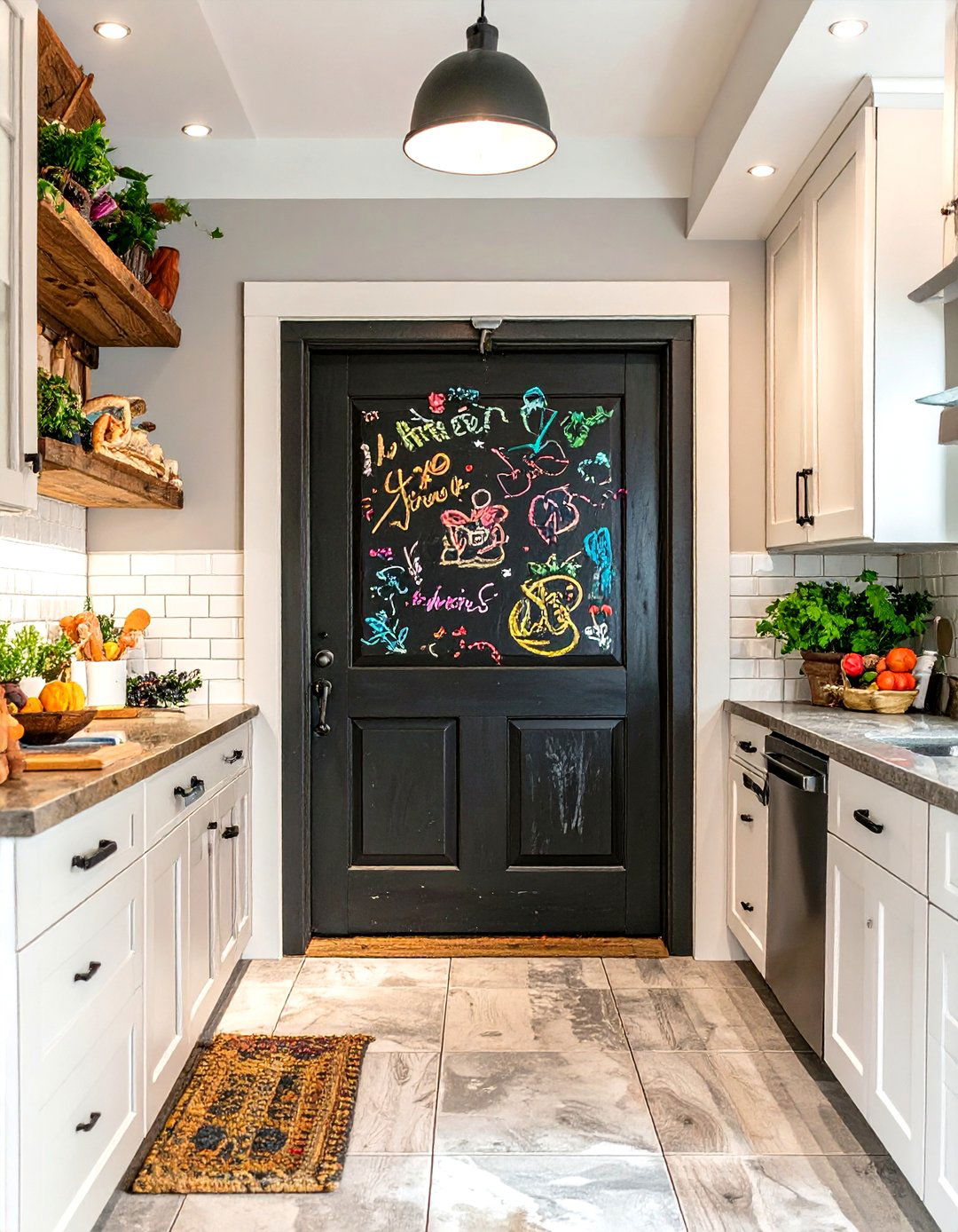 The Chalkboard Paint Basement Door - 30 basement door ideas