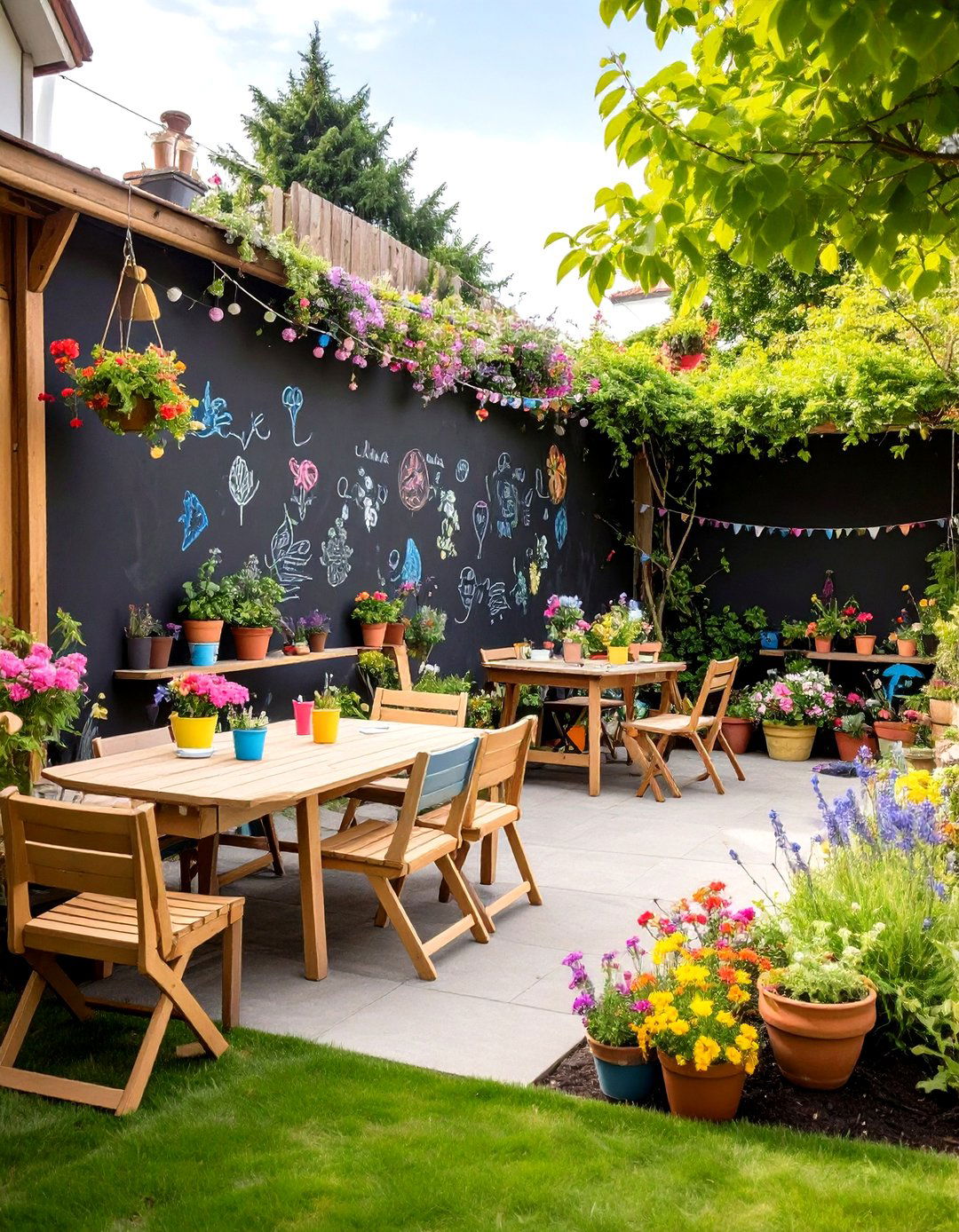 The Chalkboard Paint Garden Wall - 30 garden wall ideas