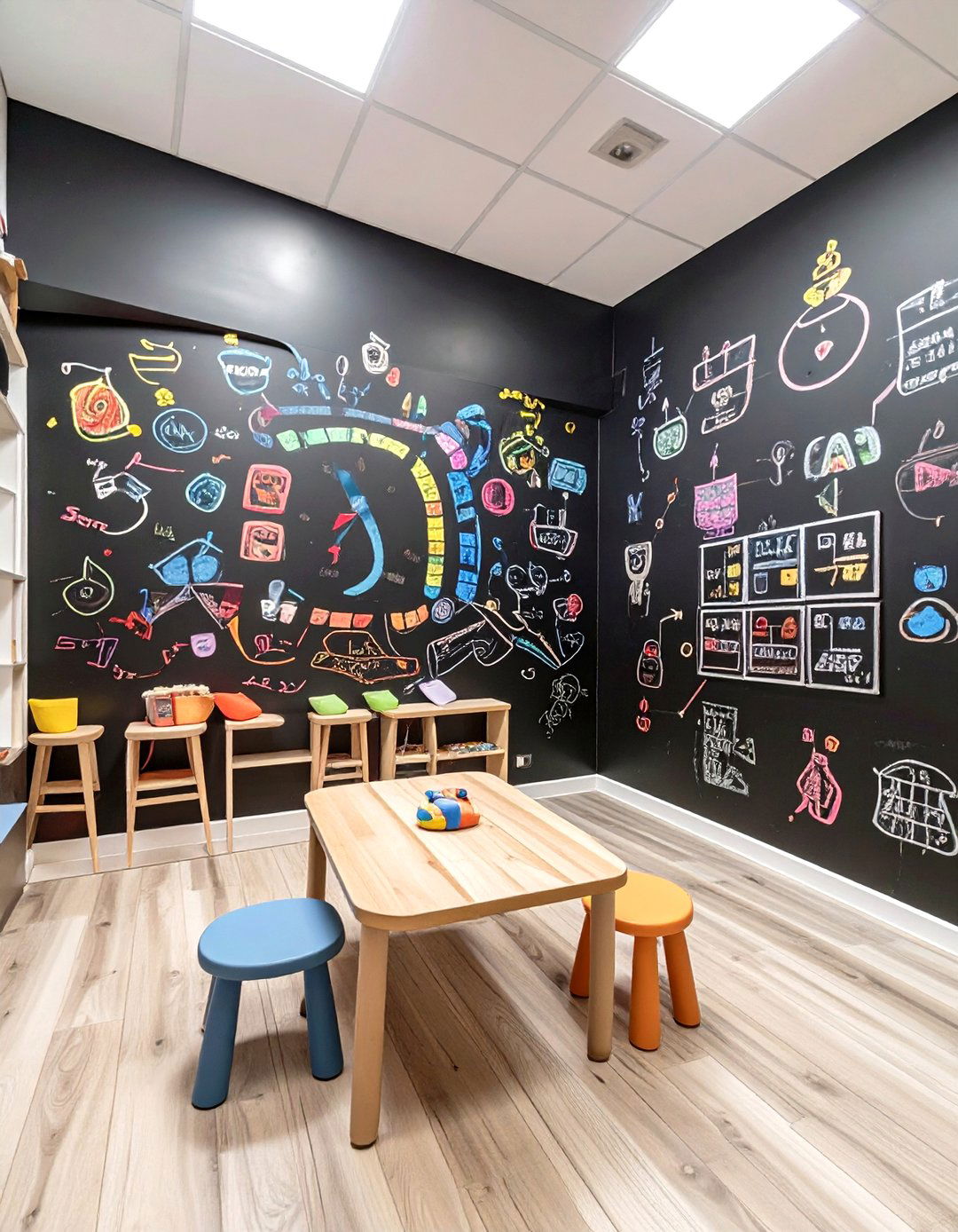 The Chalkboard Wall Brainstorm Hub - 30 game room ideas on a budget