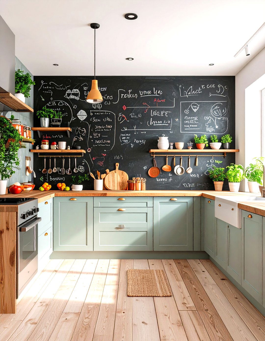 The Chalkboard Wall For Kitchen Memos - 30 empty wall in kitchen ideas