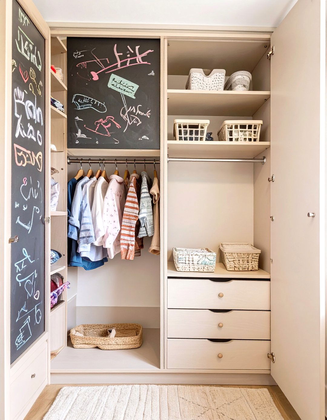 The Chalkboard Wall Kids Closet - 30 kids closet ideas