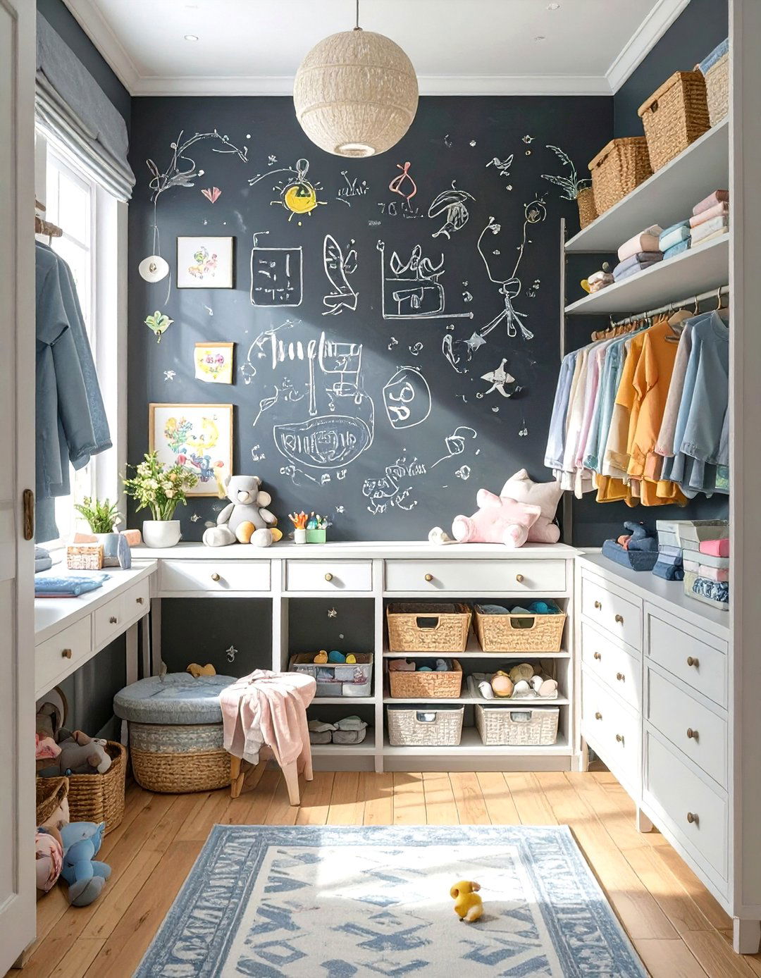 The Chalkboard Wall Nursery Closet - 30 nursery closet ideas