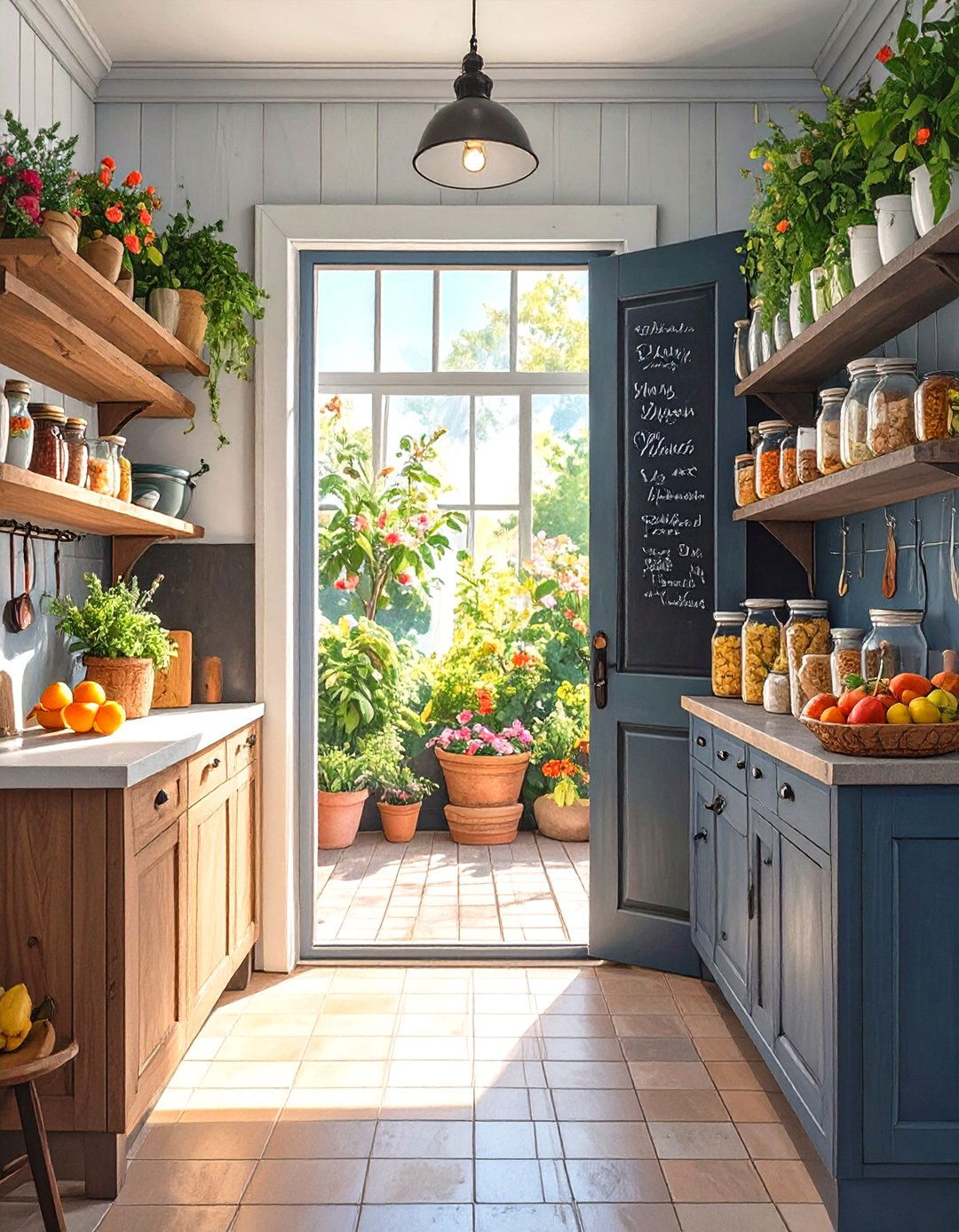 The Chalkboard or Whiteboard Door Pantry - 30 hidden small walk in pantry ideas
