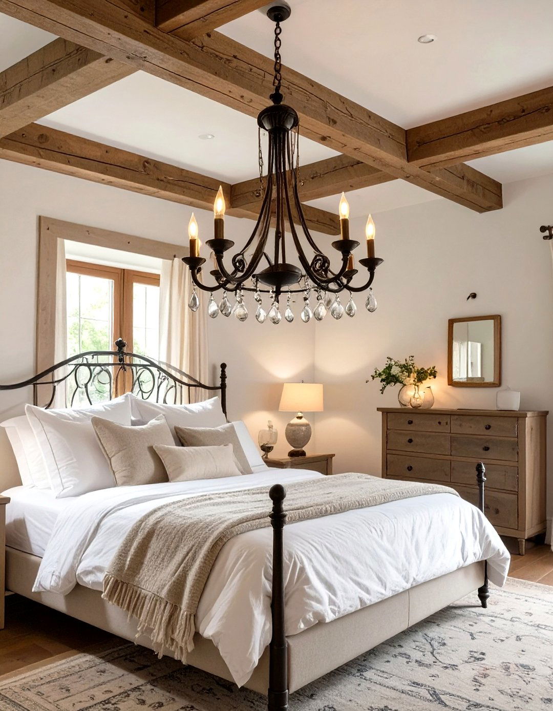 The Chandelier as Focal Point Bedroom - 30 french country bedroom ideas