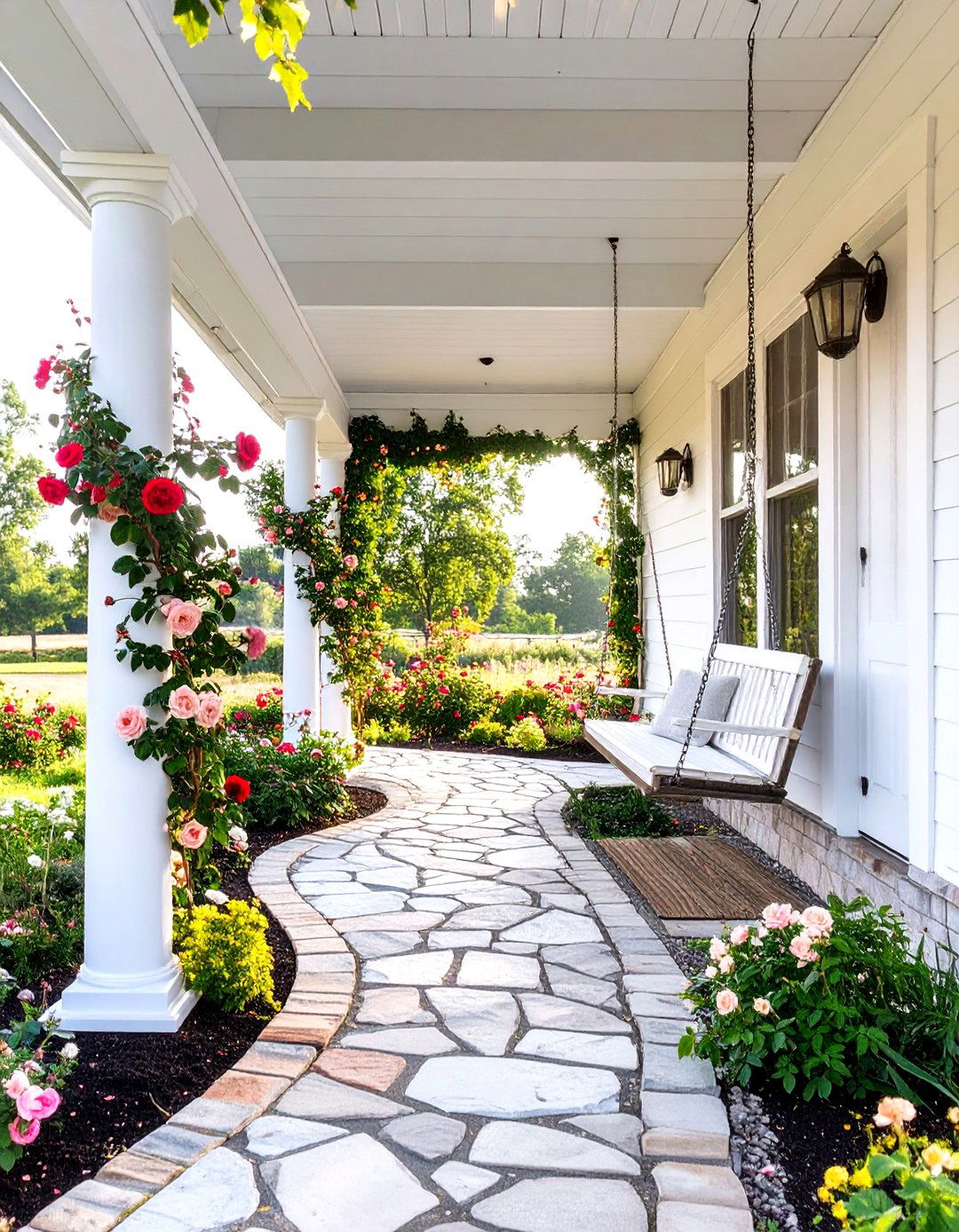 The Charming Cottage Garden Entryway - 30 front porch ideas for ranch style homes before and after