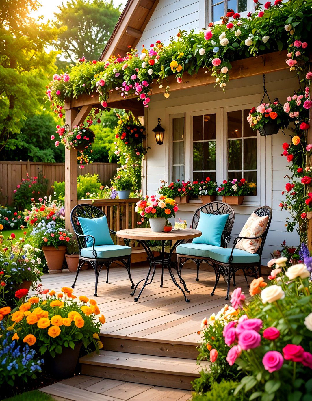 The Charming Cottage Garden Porch - 30 front porch deck ideas