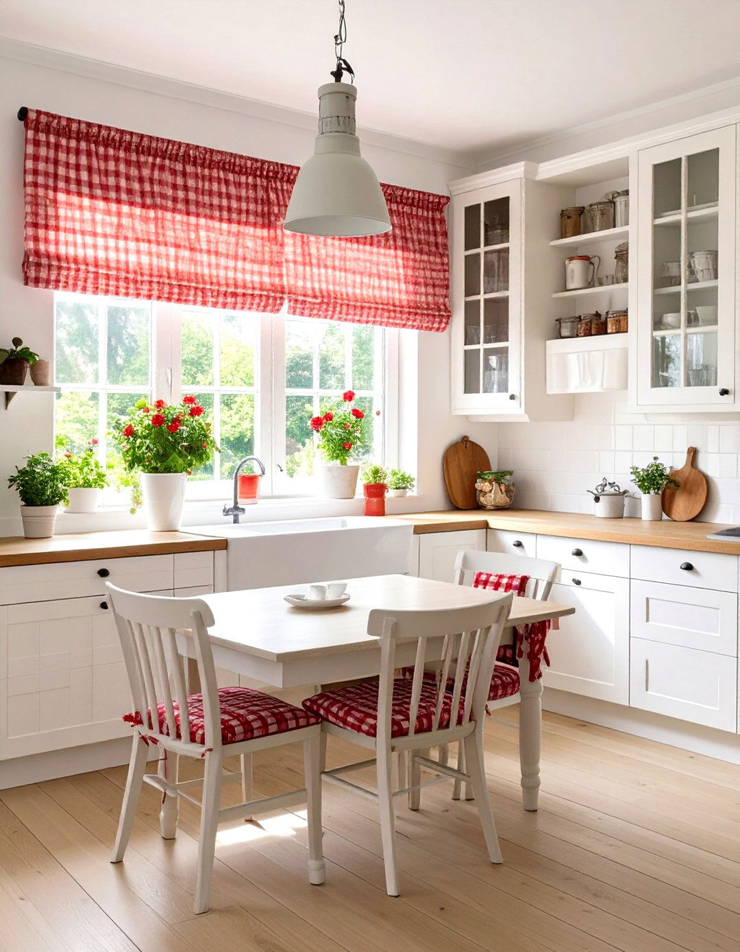 The Checked Fabric and Gingham Kitchen - 30 french country kitchen ideas
