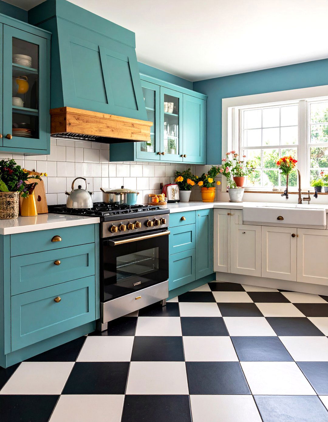 The Checkerboard Edge Transition - 30 kitchen tile to wood floor transition ideas
