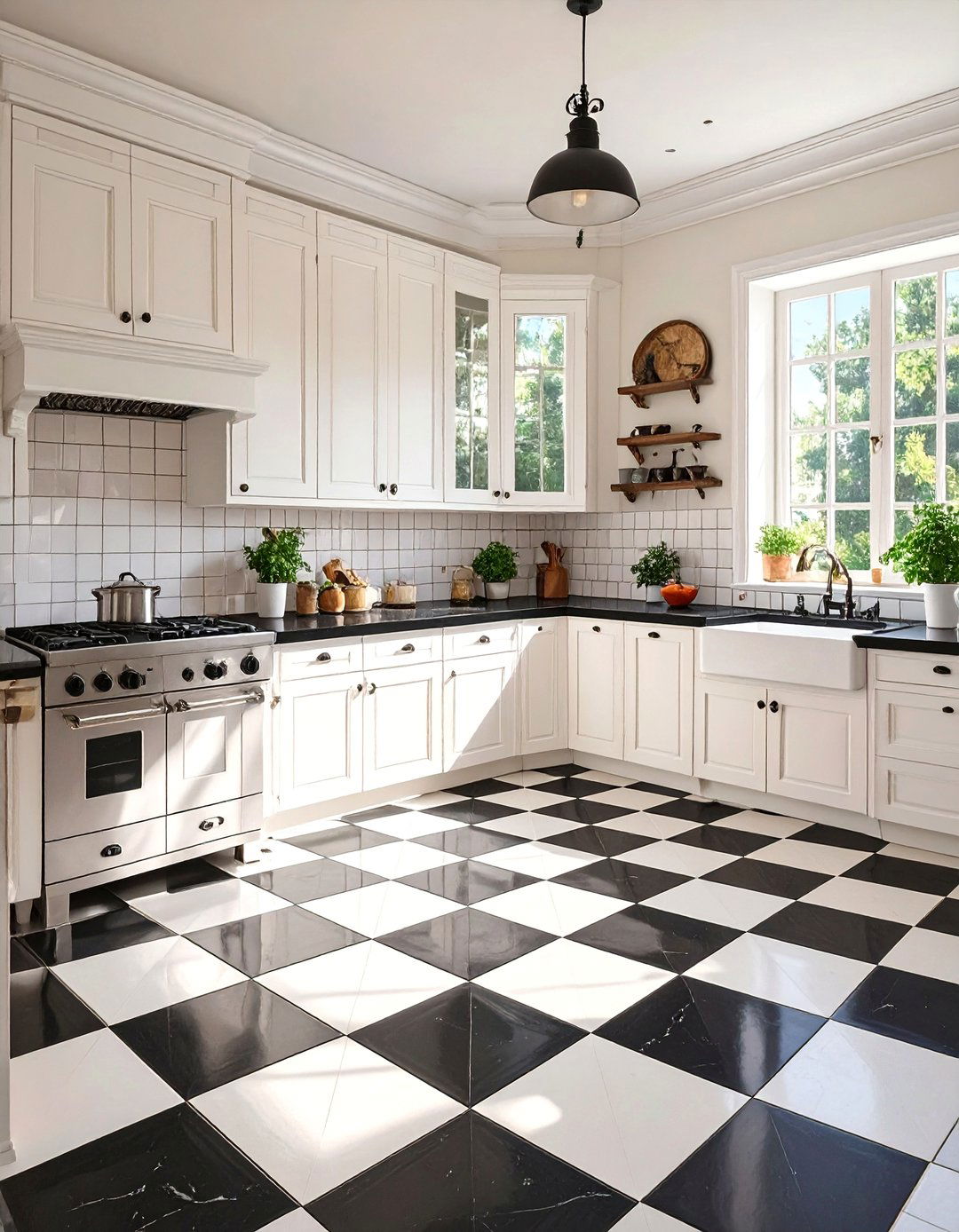 The Checkerboard Floor Kitchen - 30 black and white kitchen ideas