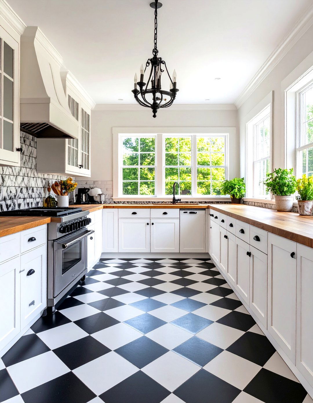 The Checkered Floor Farmhouse Kitchen - 30 farmhouse kitchen design ideas