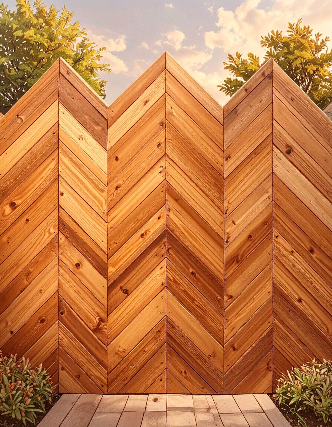 The Chevron Pattern Wood Fence - 30 backyard privacy fence ideas