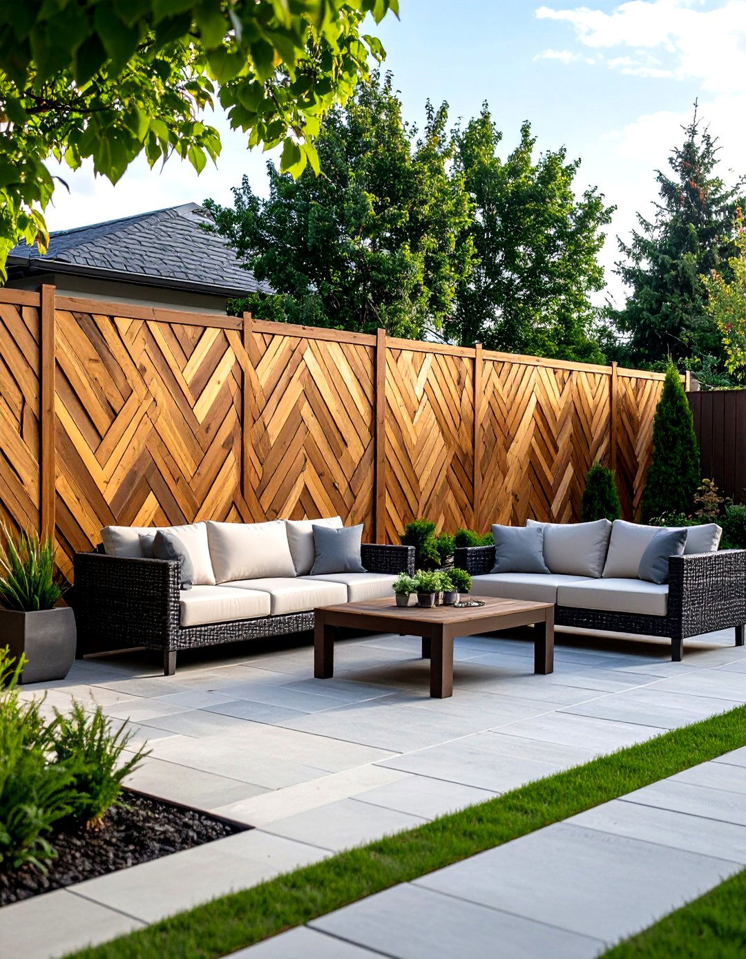 The Chevron Pattern Wood Fence - 30 fence ideas for backyard