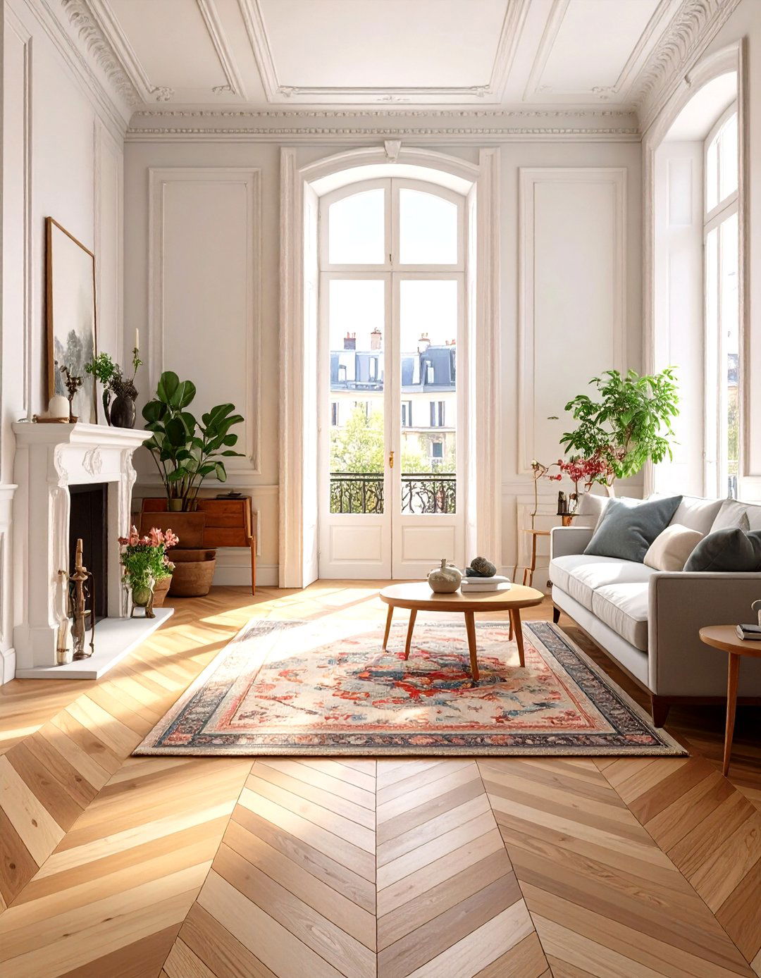 The Chic Herringbone Parquet Flooring - 30 french interior design ideas