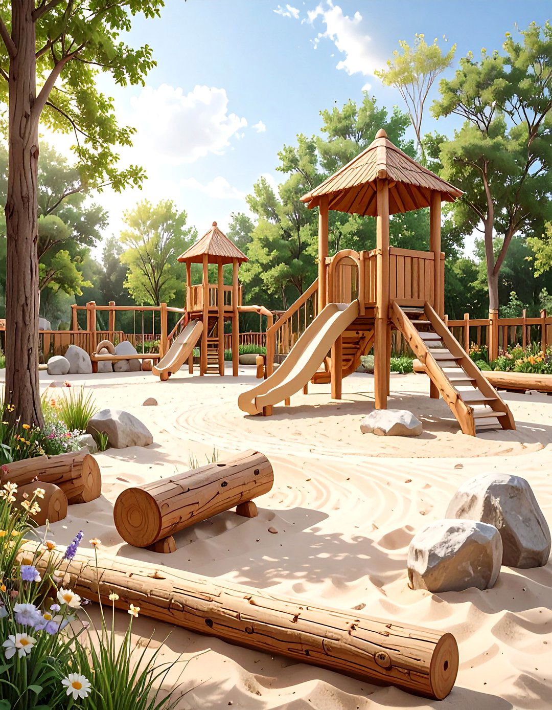 The Childrens Natural Playscape - 30 big backyard ideas