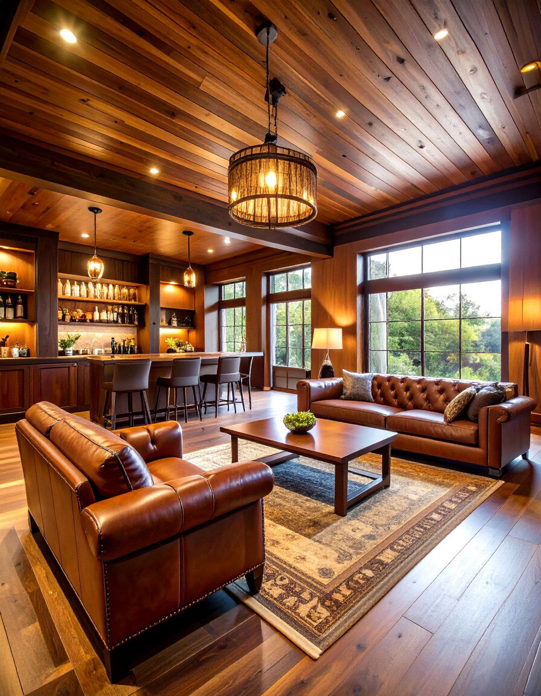 The Cigar Lounge Aficionados Retreat - 30 2 car garage man cave ideas