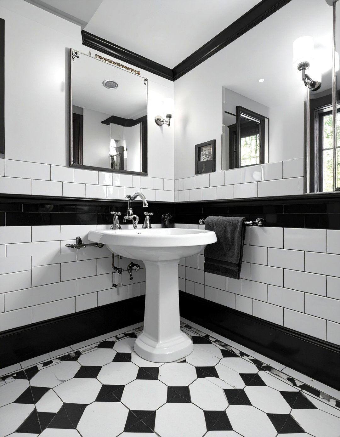 The Classic Black and White Bathroom - 30 bathroom tile inspiration