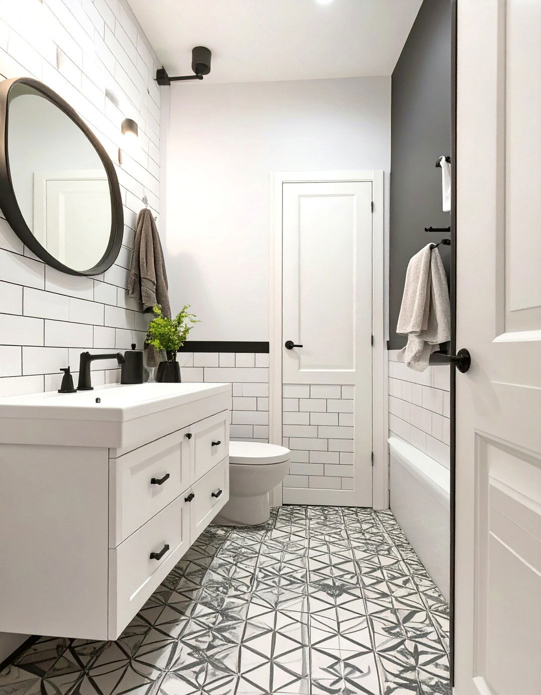 The Classic Black and White Bathroom - 30 boys bathroom ideas