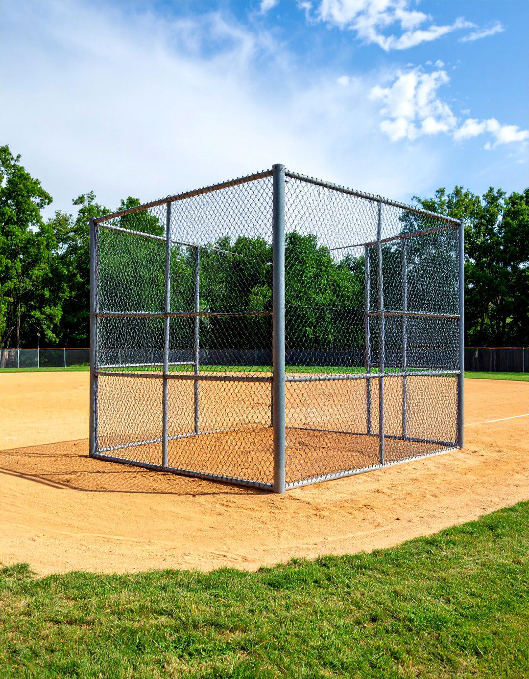 The Classic Chain Link Batting Cage - 30 backyard batting cage ideas
