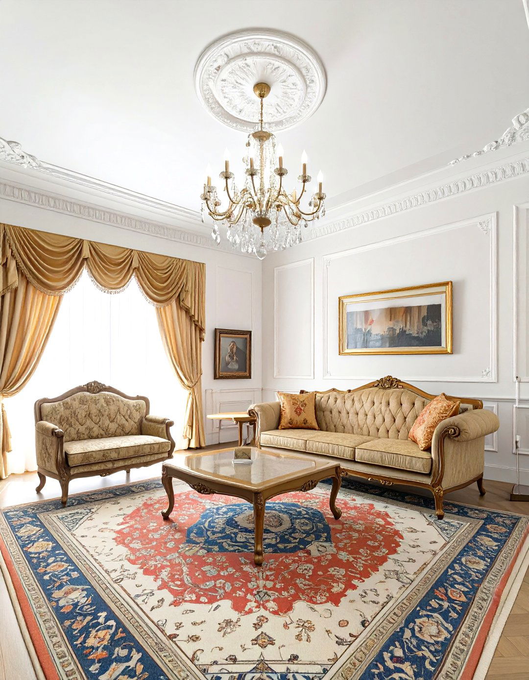 The Classic European Elegance Living Room - 30 luxury living room ideas