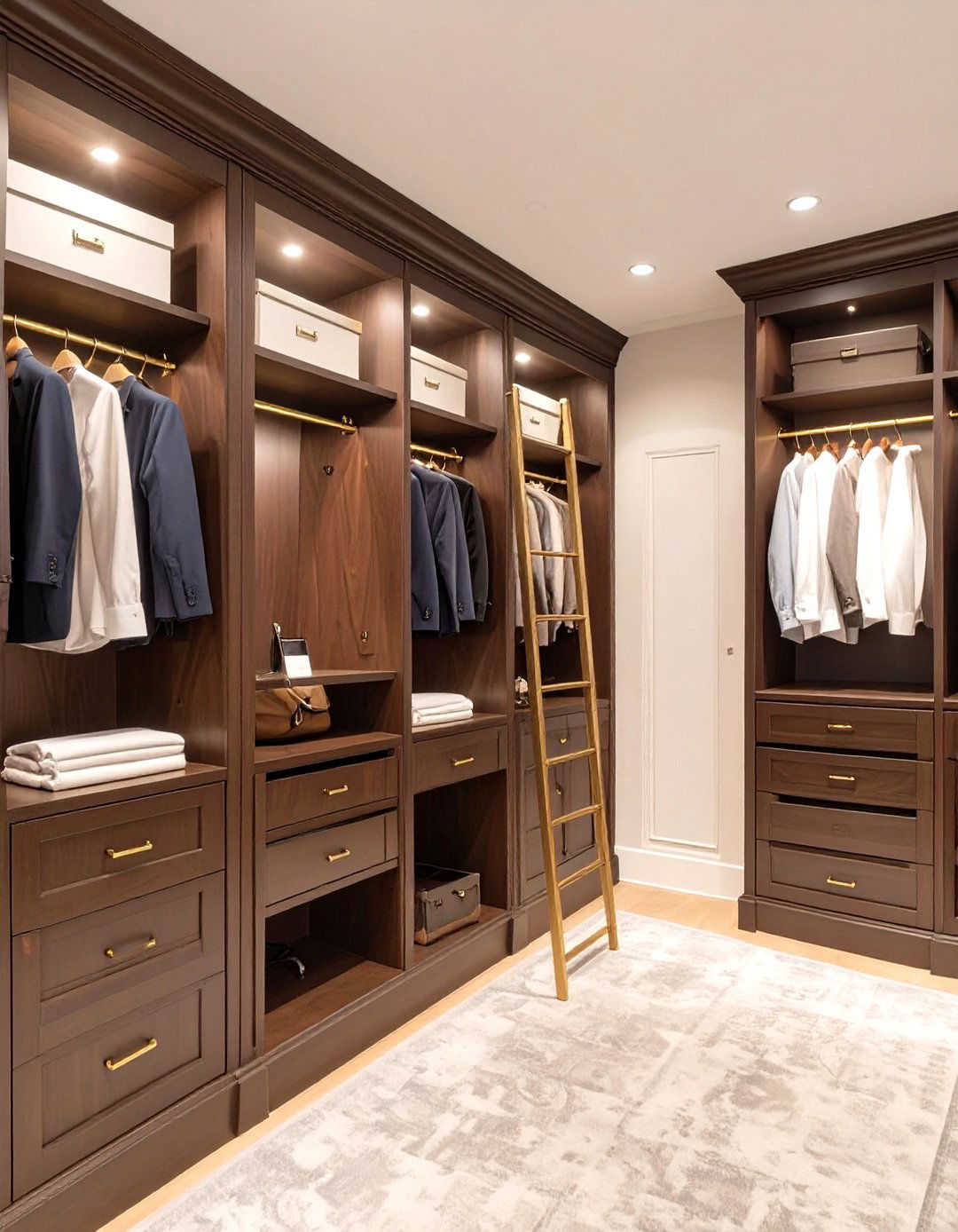 The Classic Library Style Closet - 30 master bedroom closet ideas